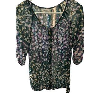 Floral Sheer Women's Top PTP 18 L 26.5